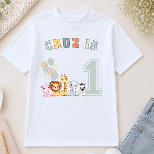 Personalised Jungle Animal Birthday T-Shirt for Boys - Custom Safari Birthday Shirt AishaBaileyDesigns