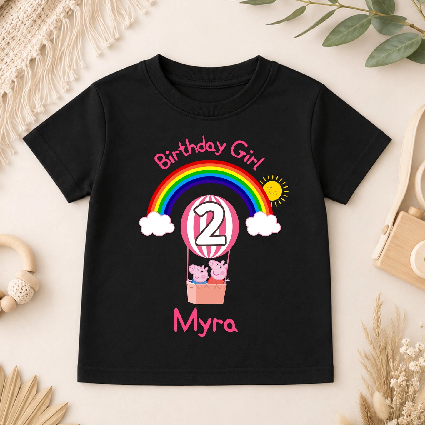 Personalised Peppa Pig Birthday T-shirt for Girls AishaBaileyDesigns