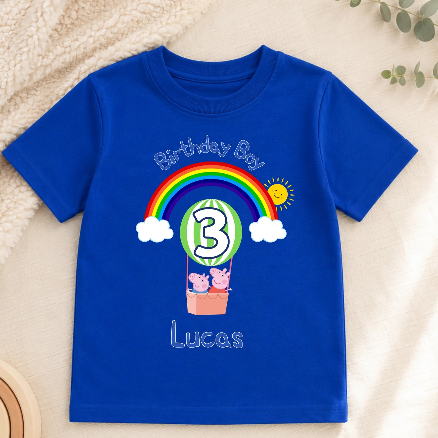 Personalised Peppa and George Pig Birthday T-Shirt for Boys - Any Name and Age AishaBaileyDesigns