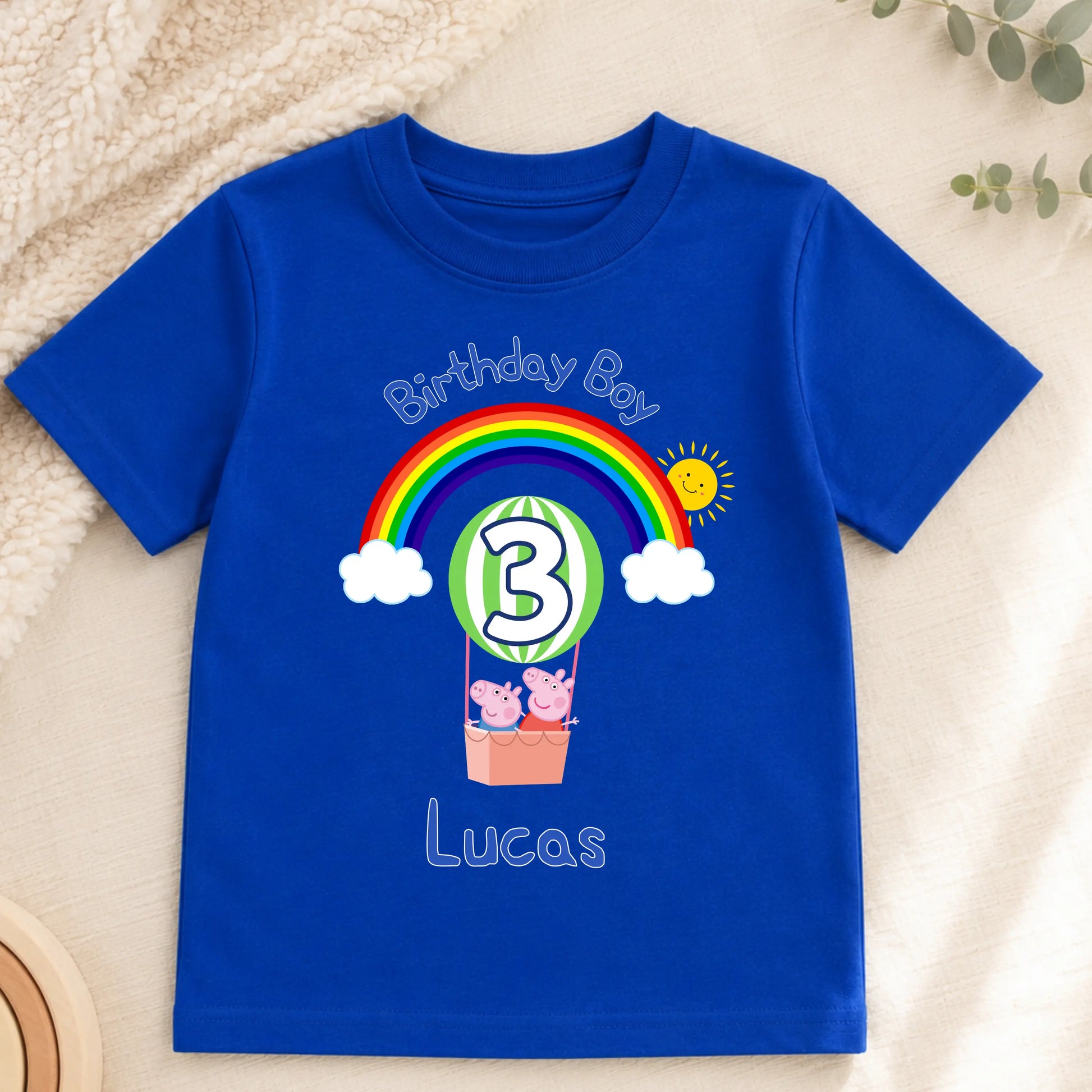 Personalised Peppa and George Pig Birthday T-Shirt for Boys - Any Name and Age AishaBaileyDesigns