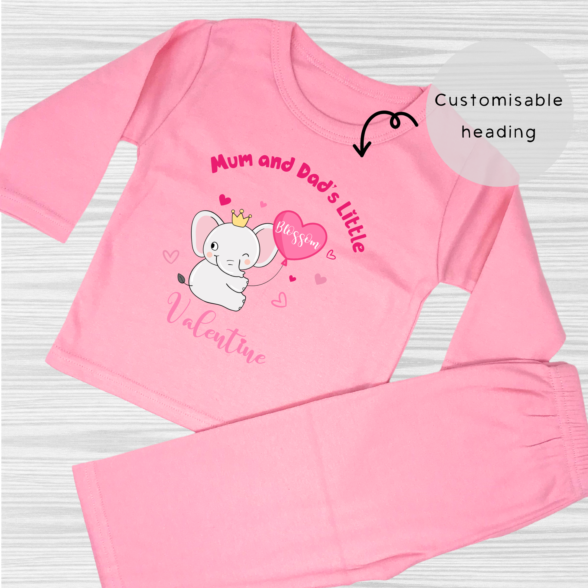 Personalised Valentine's Gift - Baby Pyjamas for Valentine's Day