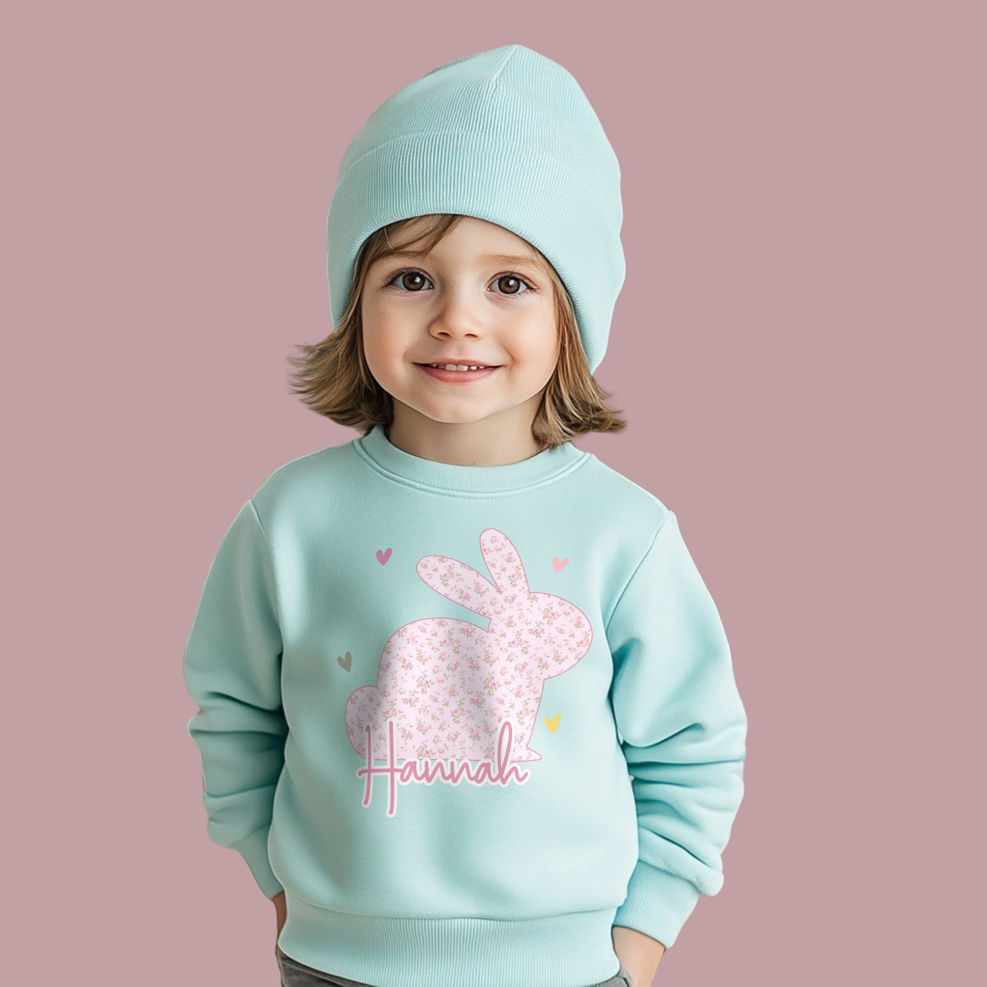 Easter Sweatshirt - Personalised Children's Easter Outfit, matching siblings easter, kids easter top, personalised easter jumper, family matching easter