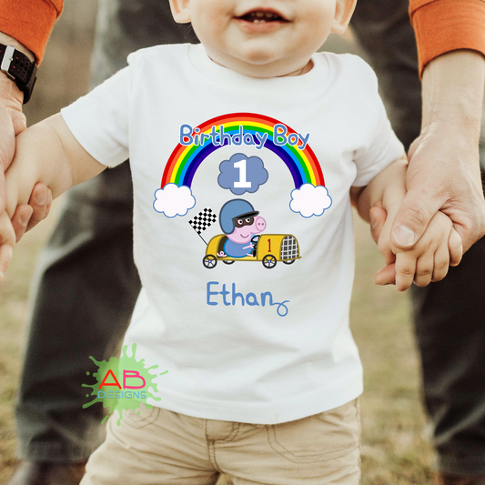 personalised george pig birthday tshirt, Personalised Boys george pig birthday shirt, Boys Peppa Pig birthday tshirt, Boys peppa pig birthday gift, custom pepper birthday shirt