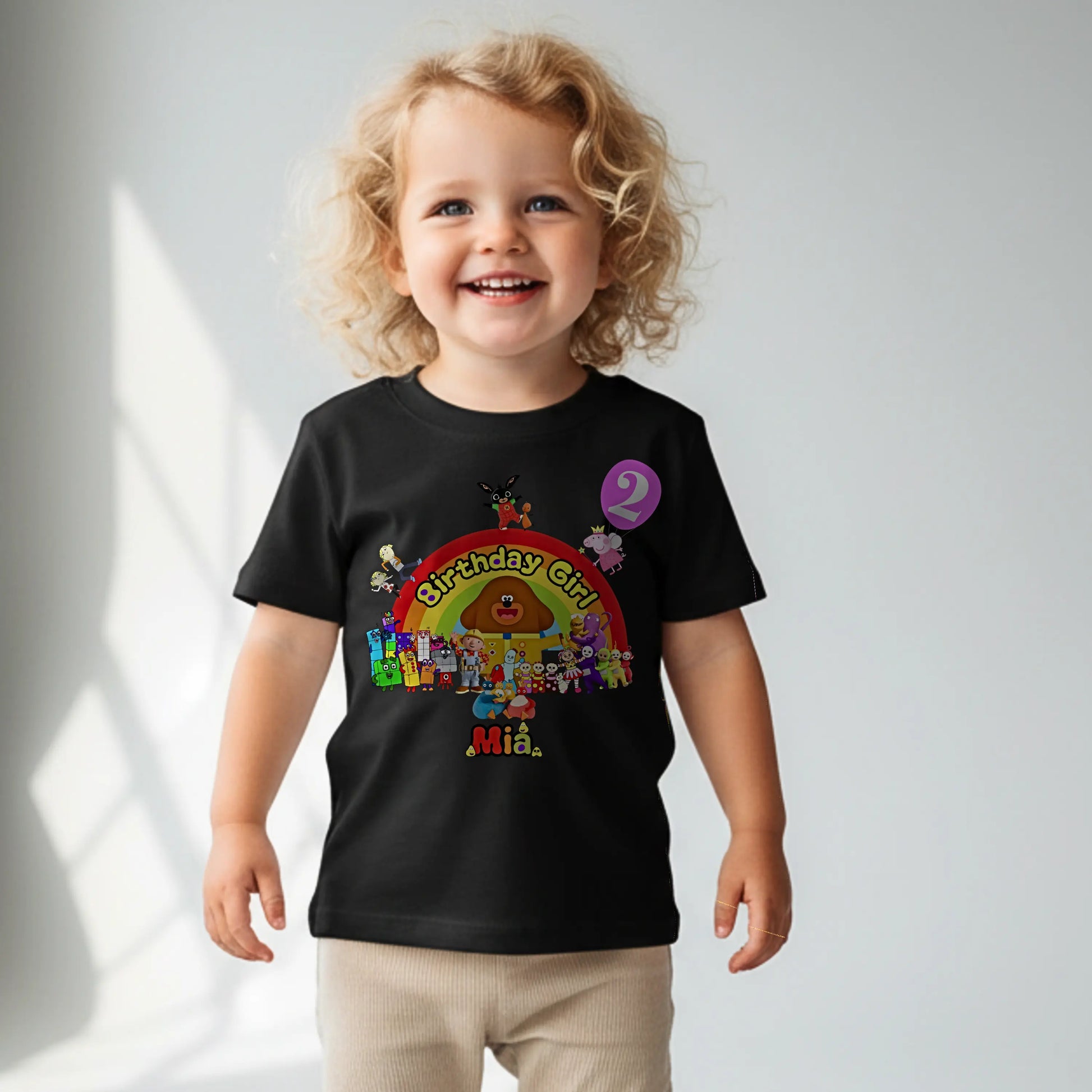 Personalised CBeebies Birthday T-Shirt for Girls – Custom Character Birthday Outfit