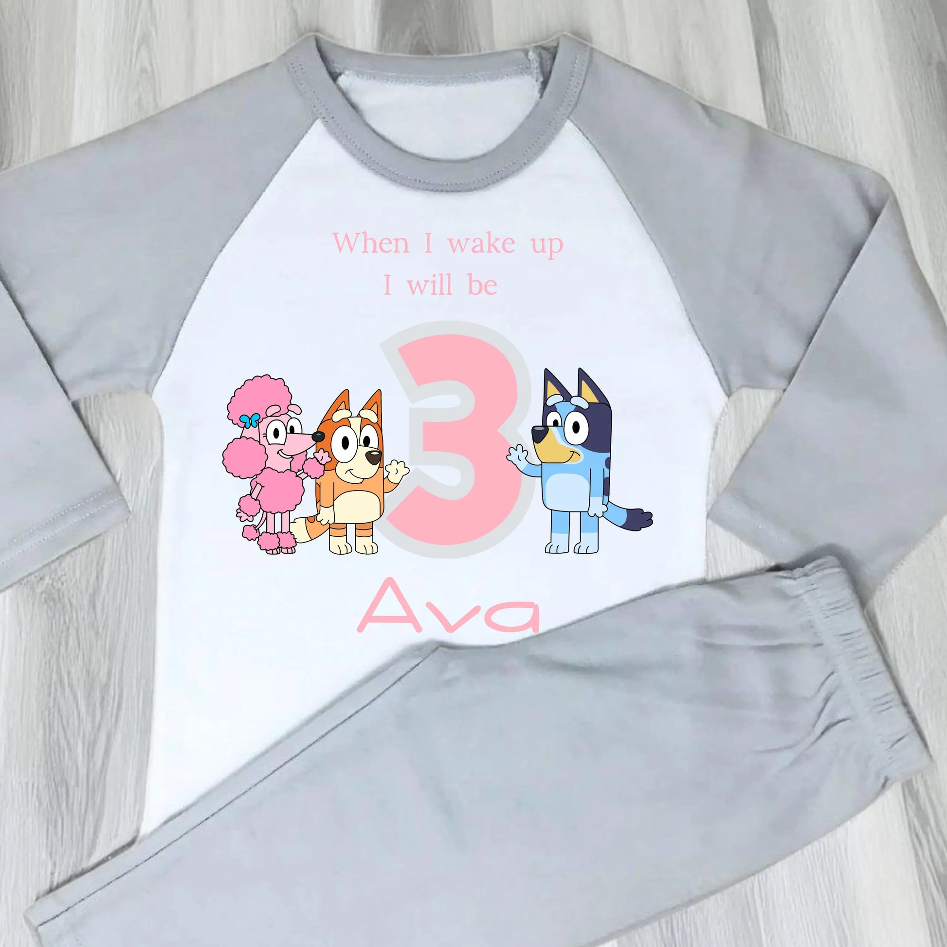 Personalised Girls Bluey, Bingo and Coco Birthday Pyjamas AishaBaileyDesigns