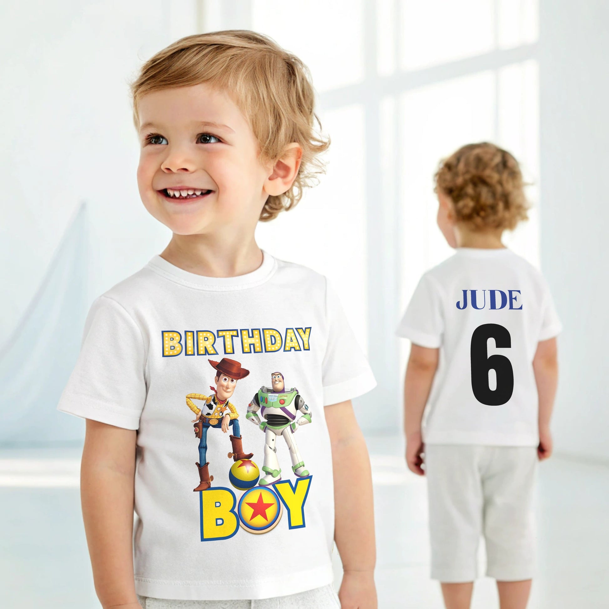 Toy Story birthday t-shirt, Buzz and Woody with name, buzz and woody tee, toy story birthday top