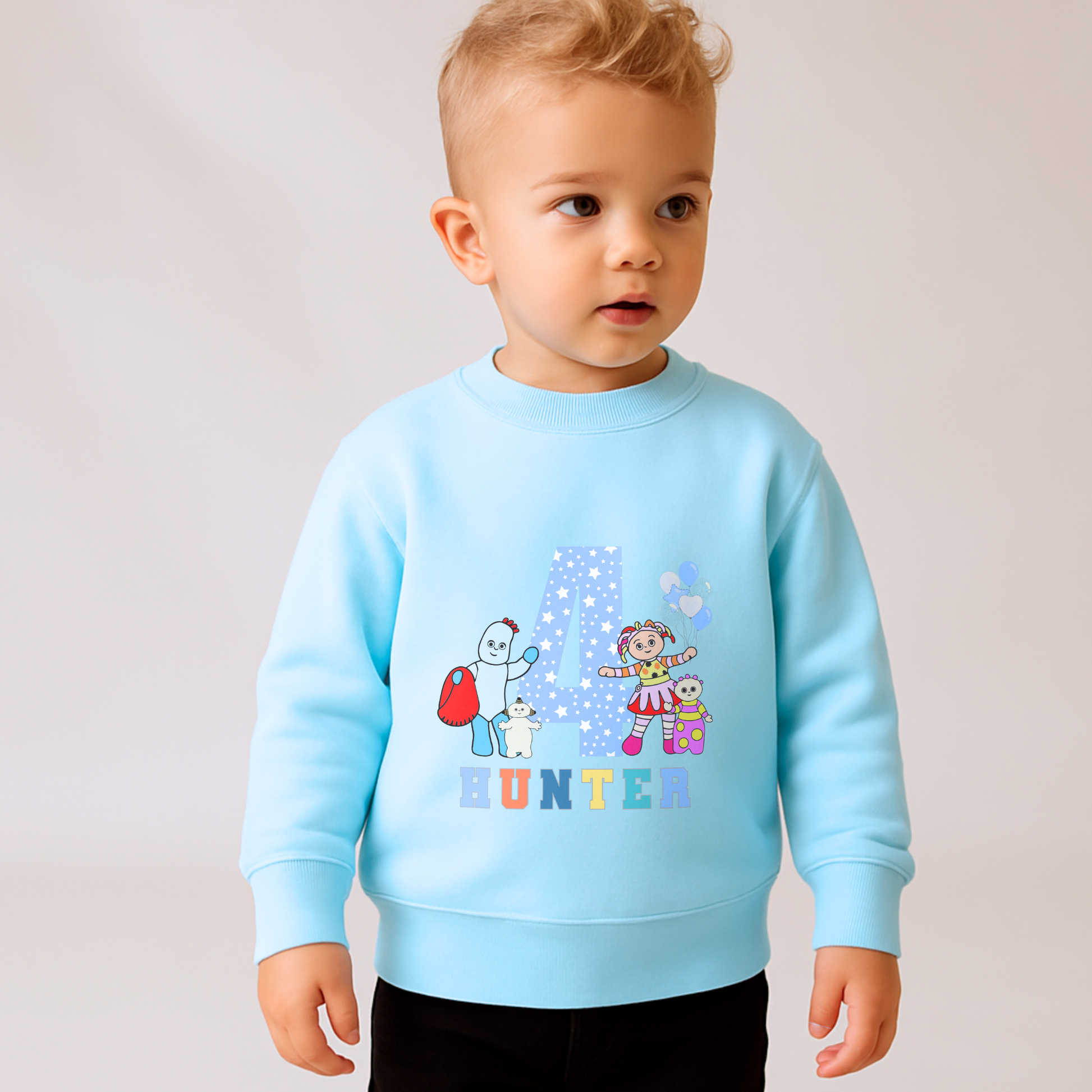 In the night garden birthday sweatshirt, custom name sweatshirt, personalised birthday jumper for boys