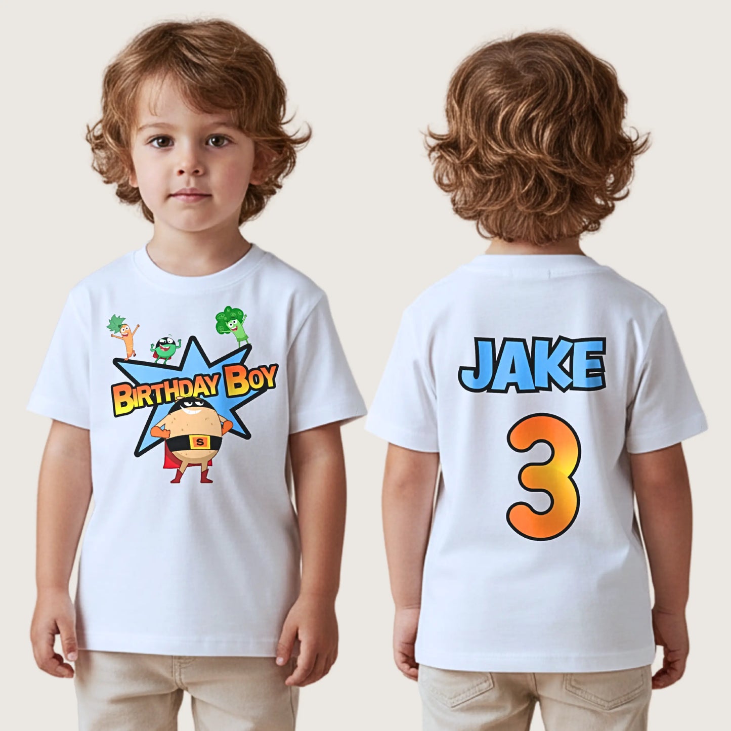 Personalised Boys Supertato Birthday T-shirt  - any name and age AishaBaileyDesigns