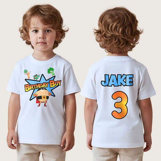 Personalised Boys Supertato Birthday T-shirt  - any name and age AishaBaileyDesigns