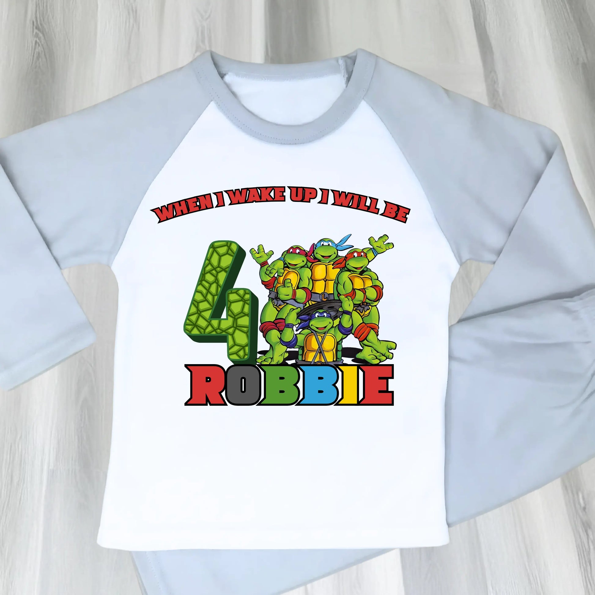Personalised Boys Ninja Turtles Birthday Pyjamas  - any name and age AishaBaileyDesigns