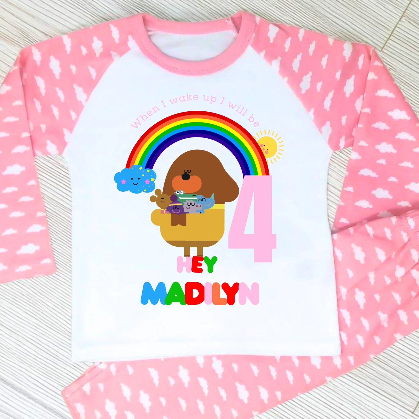 Girls Personalised Hey Duggee Birthday Pyjamas, When I Wake up I Will be AishaBaileyDesigns