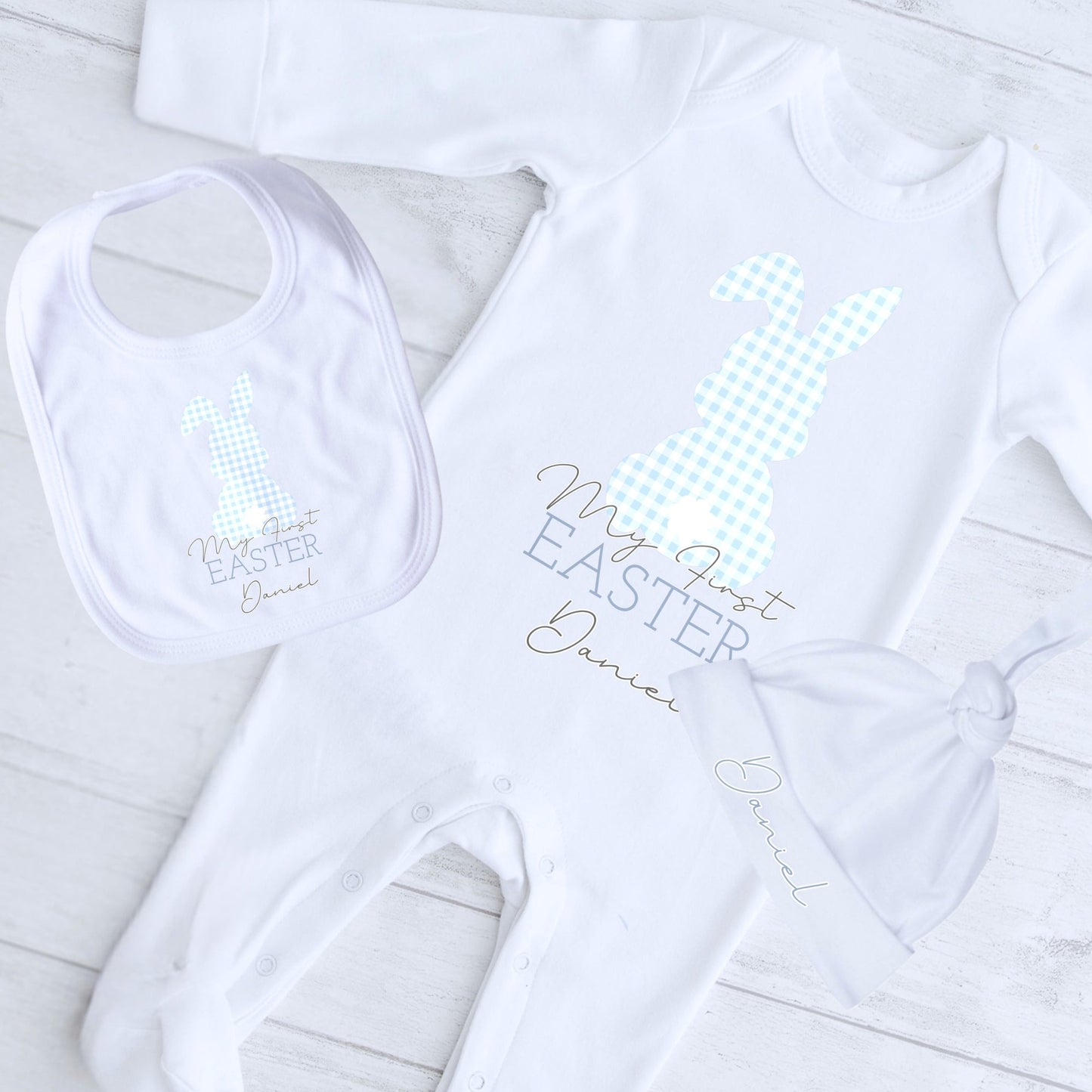 Newborn Easter Outfit - Baby Boy's First Personalised Easter Wear, Baby 1st Easter, newborn baby outfit, Baby's first easter