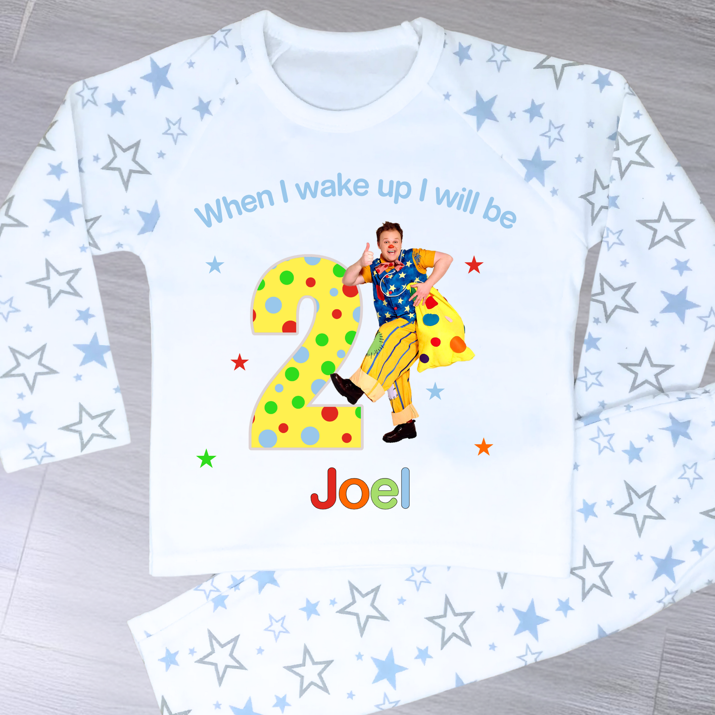 Mr Tumble Birthday Pyjamas for Boys - Personalised Mr Tumble Nightwear, personalised mr tumble birthday pajamas, when i wake up mr tumble. Custom mr tumble birhday pjs