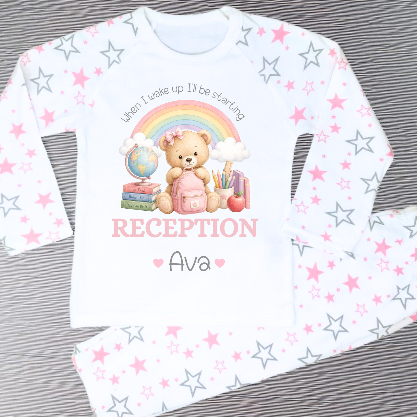 Personalised Starting School Pyjamas | Girls Nursery, Reception & School PJs