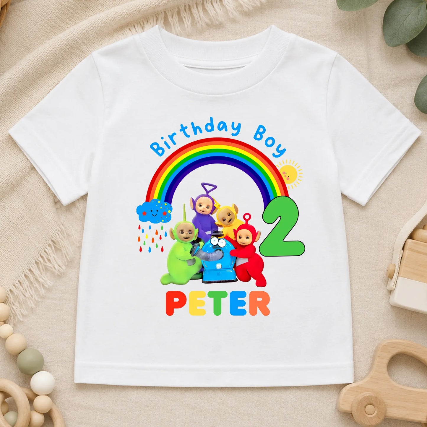 Boys Teletubbies Birthday T-shirt  with Personalisation - any name and age AishaBaileyDesigns
