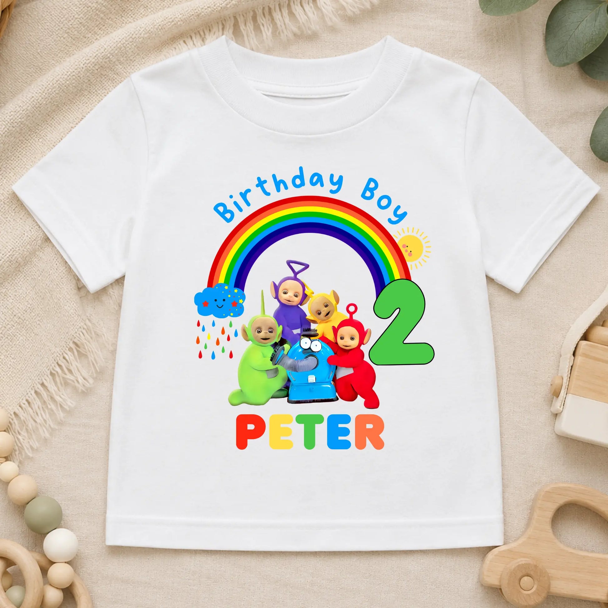 Boys Teletubbies Birthday T-shirt  with Personalisation - any name and age AishaBaileyDesigns
