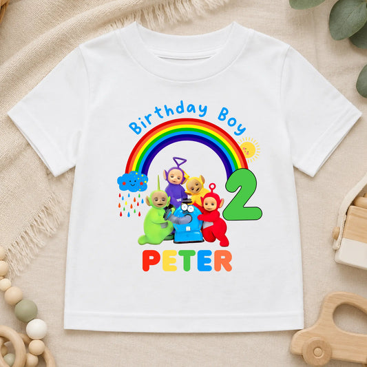 Boys Teletubbies Birthday T-shirt  with Personalisation - any name and age AishaBaileyDesigns
