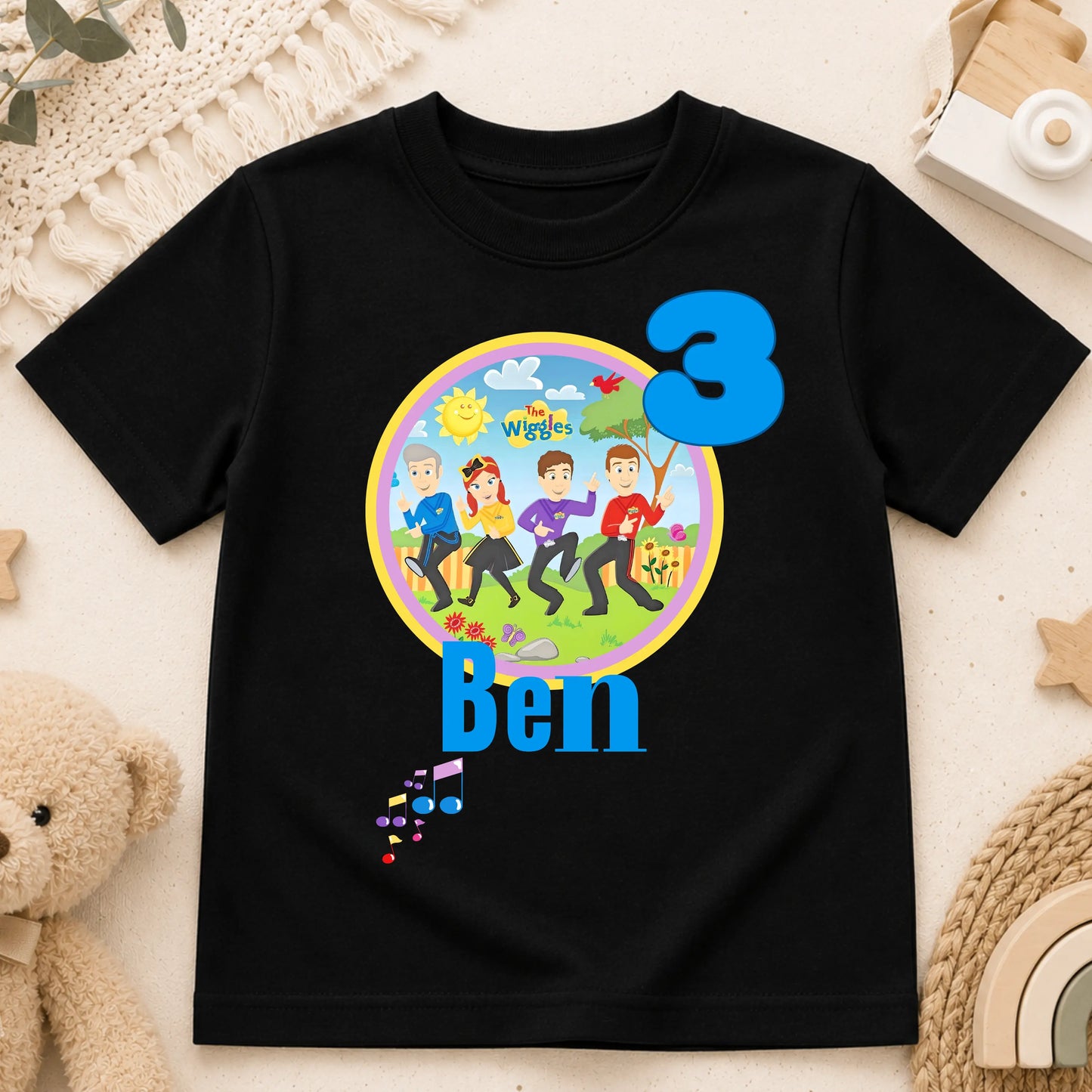 Boys Wiggles Birthday T-shirt with Personalisation AishaBaileyDesigns