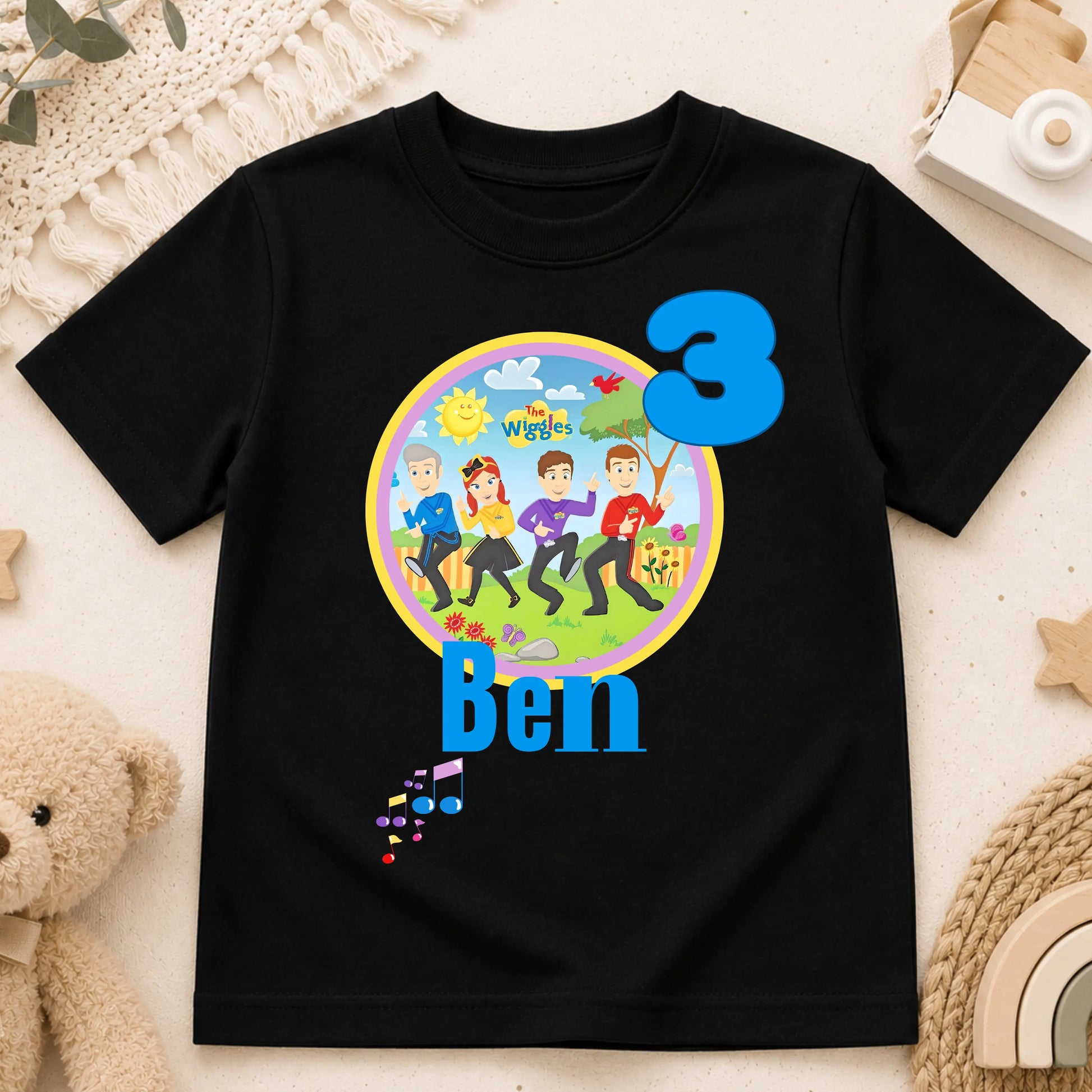 Boys Wiggles Birthday T-shirt with Personalisation AishaBaileyDesigns