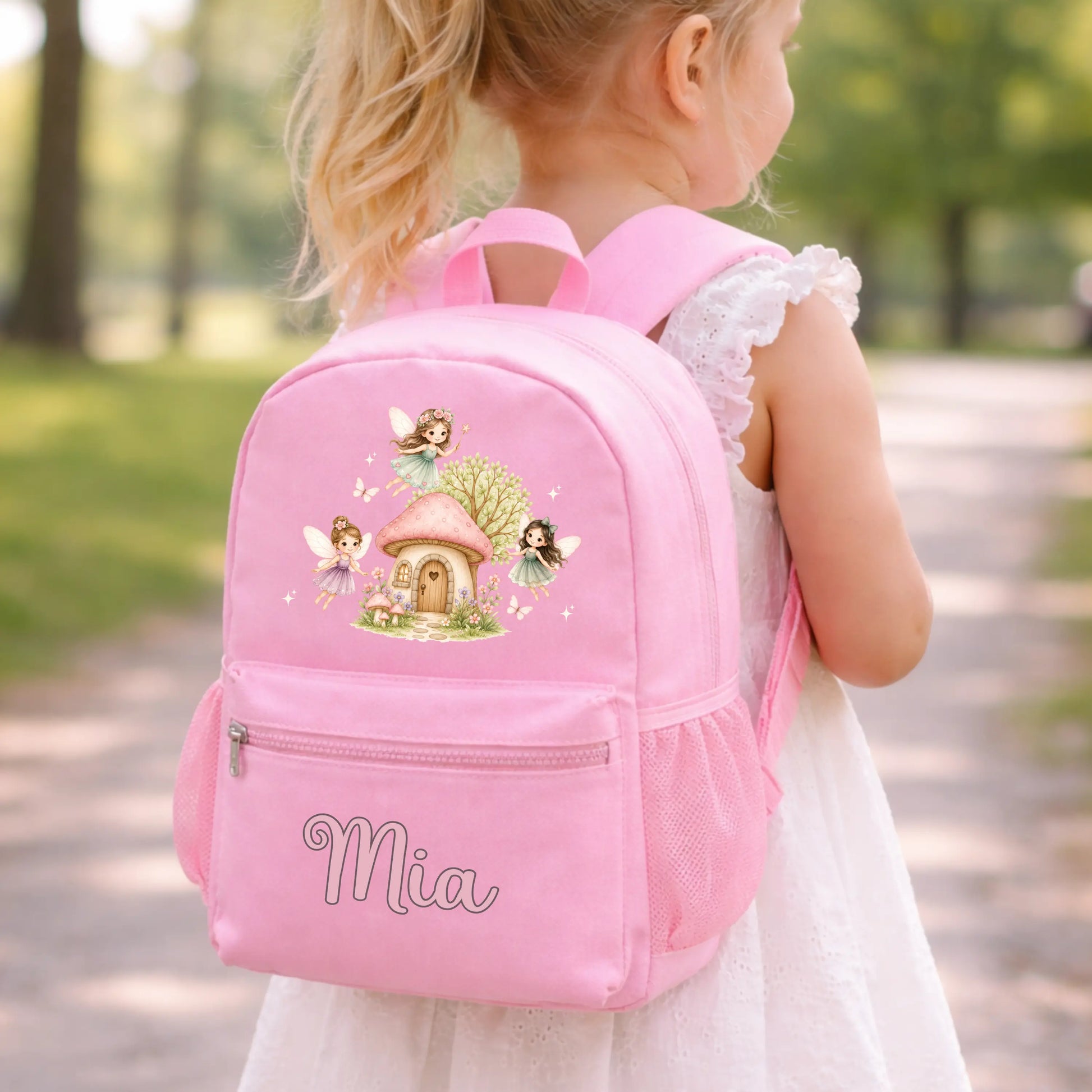 Personalised Fairy Backpack for Girls – Custom Name Toddler & School Bag (Small & Large) AishaBaileyDesigns