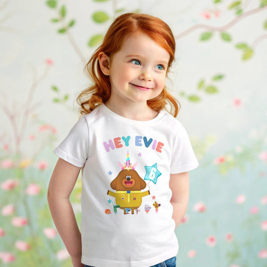 Hey Duggee birthday t-shirt, custom duggee, hey duggee with name, hey duggee tee, hey duggee top 