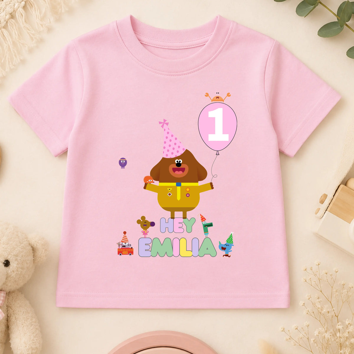 Girls Personalised Hey Duggee Birthday T-shirt  - any name and age AishaBaileyDesigns