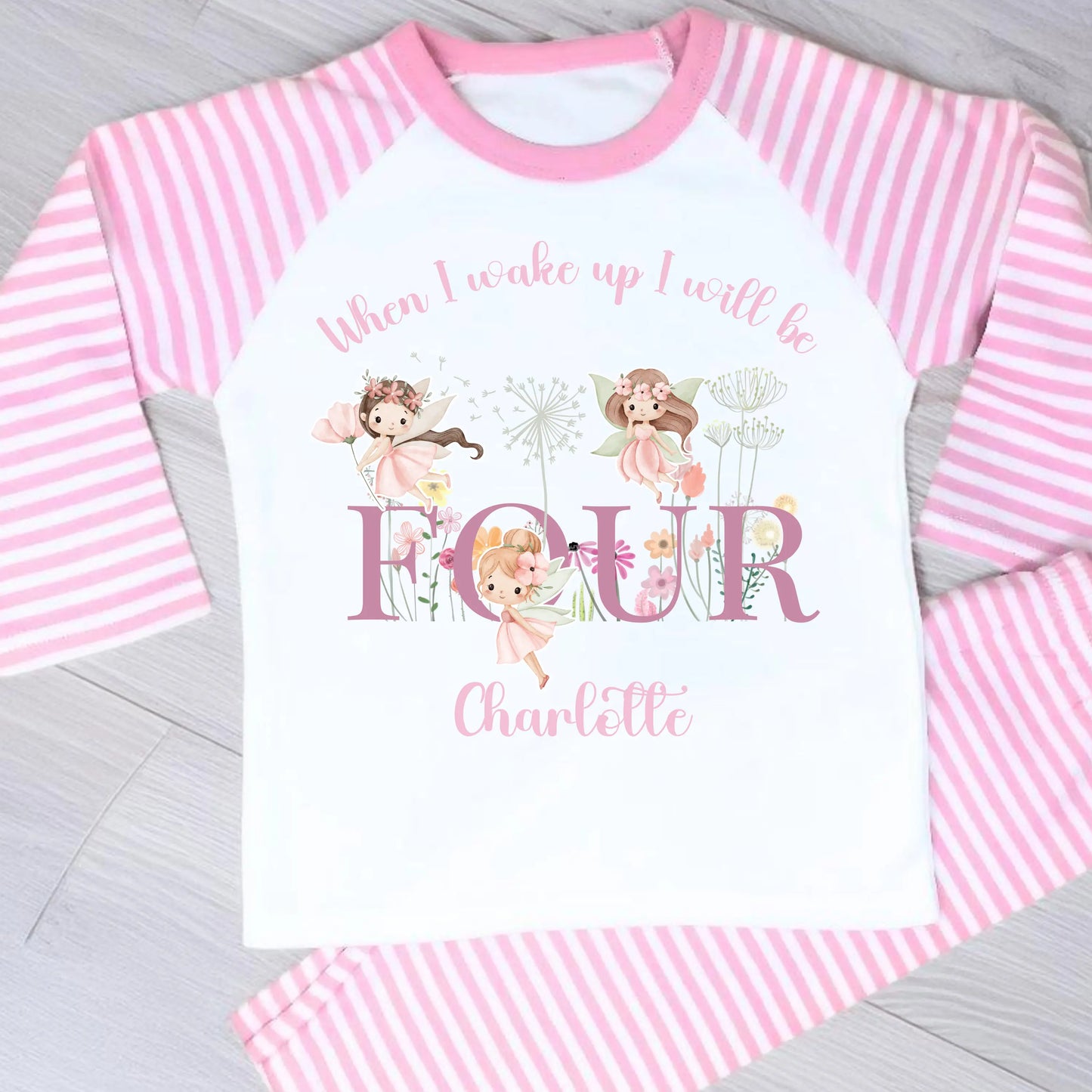 Personalised Fairy Garden Birthday Pyjamas for Girls – When I Wake Up Birthday PJs AishaBaileyDesigns
