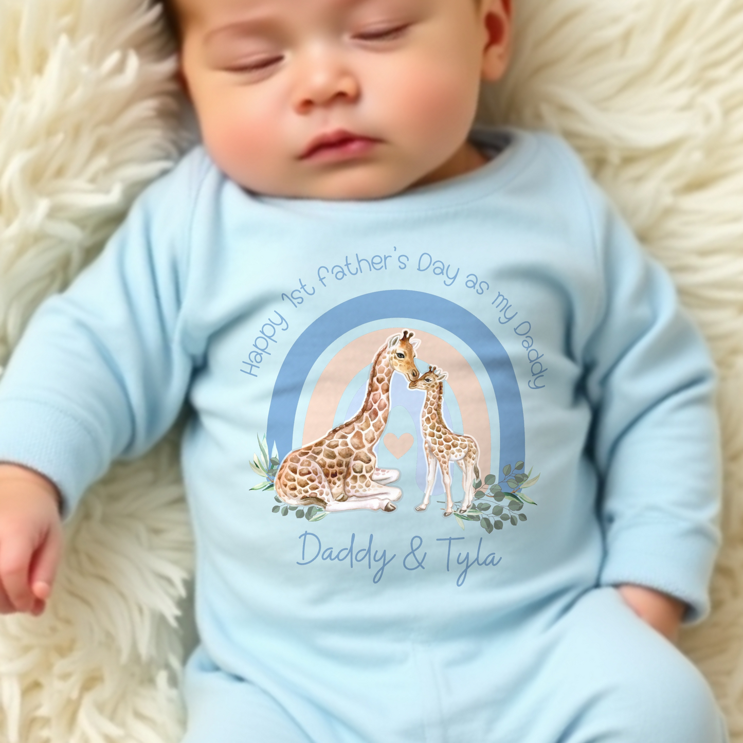1st Father's Day sleepsuit, fathers day gift, 1st father's day outfit, baby 1st fathers day, first fathers day onsie, baby father day outfit