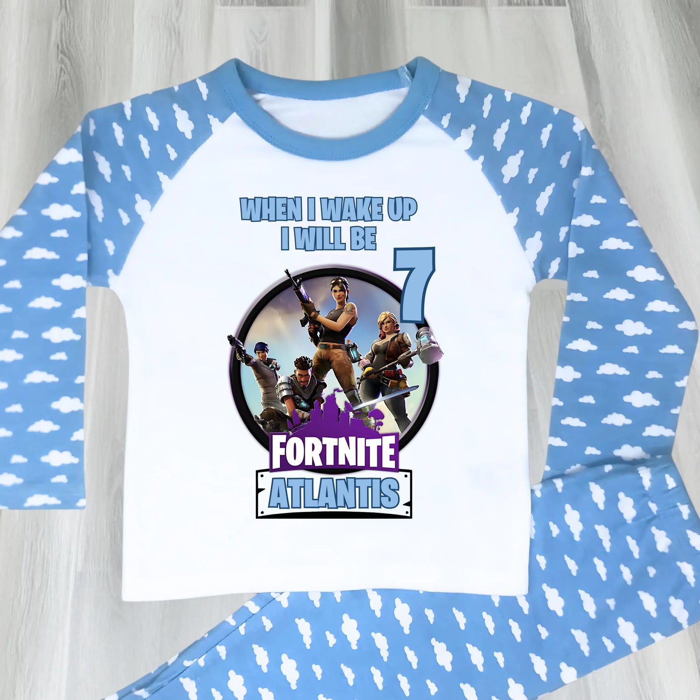 Boys Fortnight Birthday Pyjamas for Gamers with Personalisation  - any name and age AishaBaileyDesigns