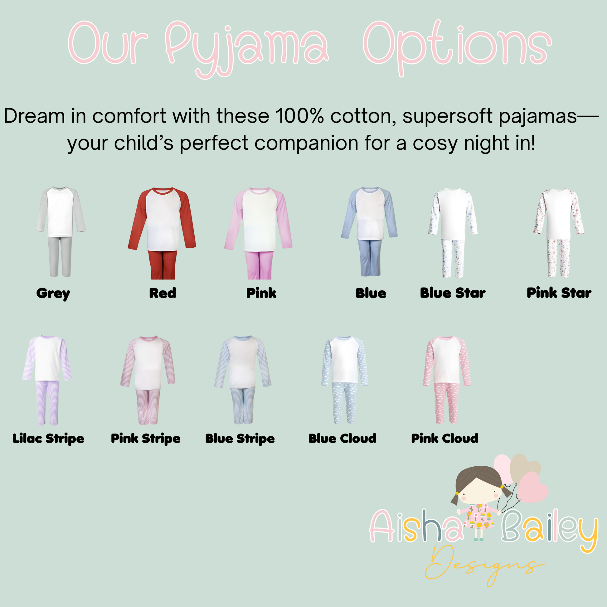 Girls custom pyjama service, personalised pyjamas, any text any design, personalised pyjamas, girls custom pyjama service, birthday pyjamas, design your own pjs