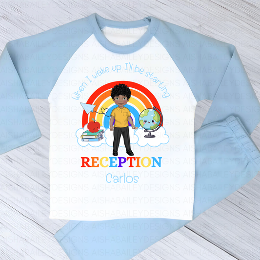 Personalised Starting School, Nursery, Reception Pyjamas | Boys School Uniform Boy PJs