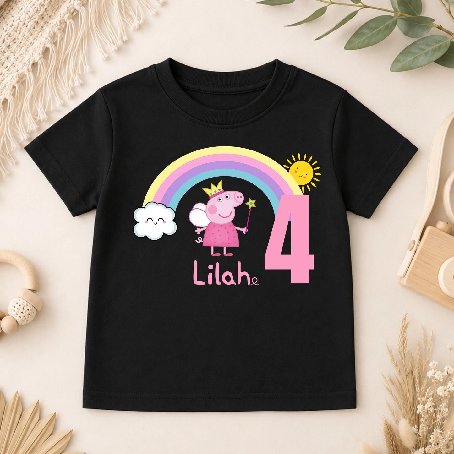 Girls Personalised Peppa Pig Birthday T-shirt - any name and age AishaBaileyDesigns