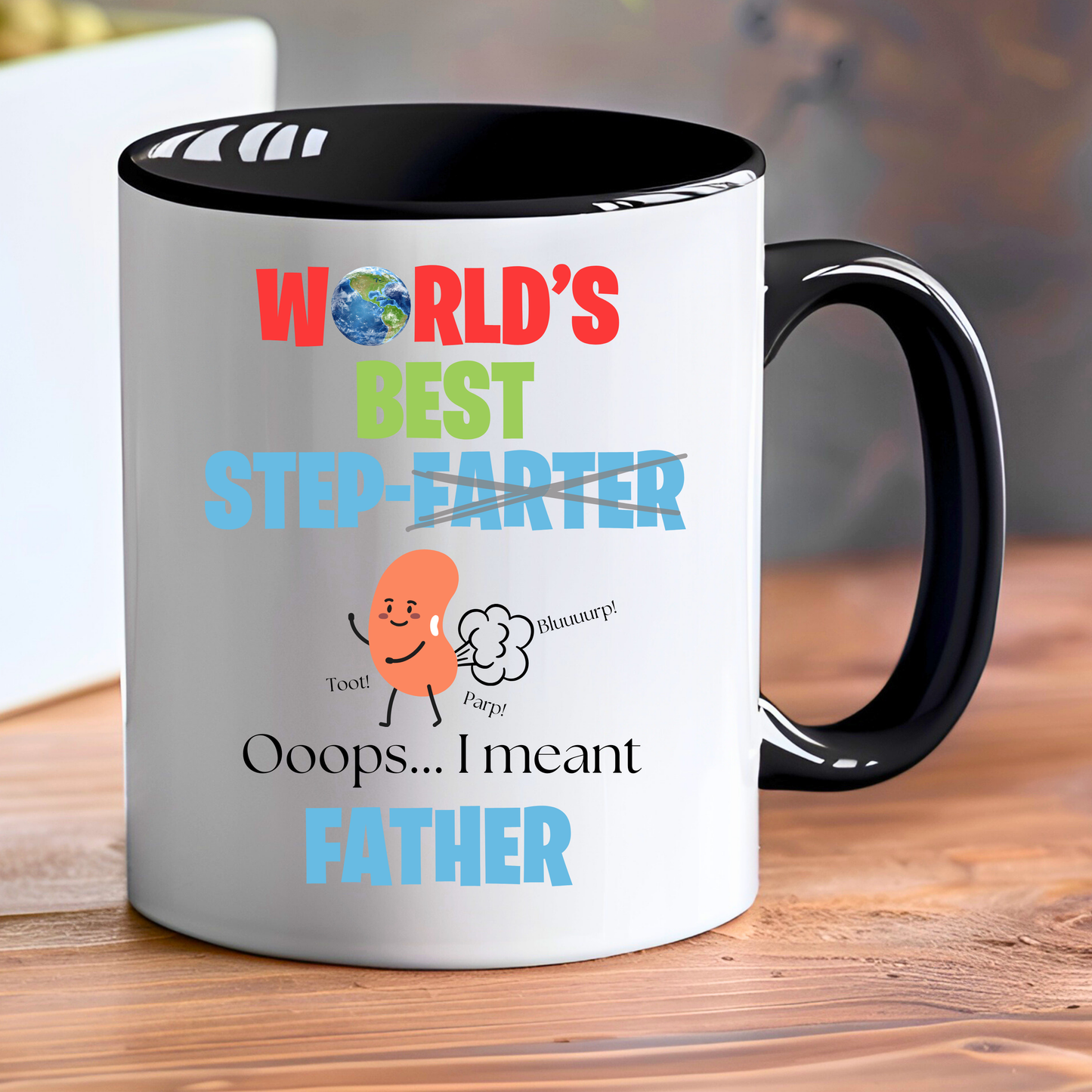 Personalised stepdad mug, world's best farter, stepdad gifts, unique gifts for stepdads, personalised stepdad mug