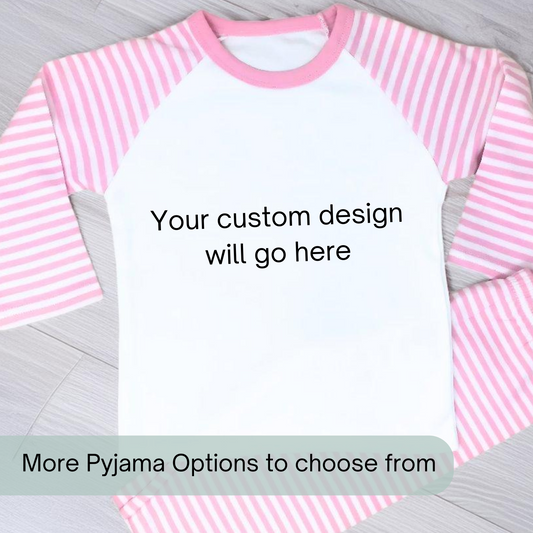 Girls custom pyjama service, personalised pyjamas, any text any design, personalised pyjamas, girls custom pyjama service, birthday pyjamas, design your own pjs