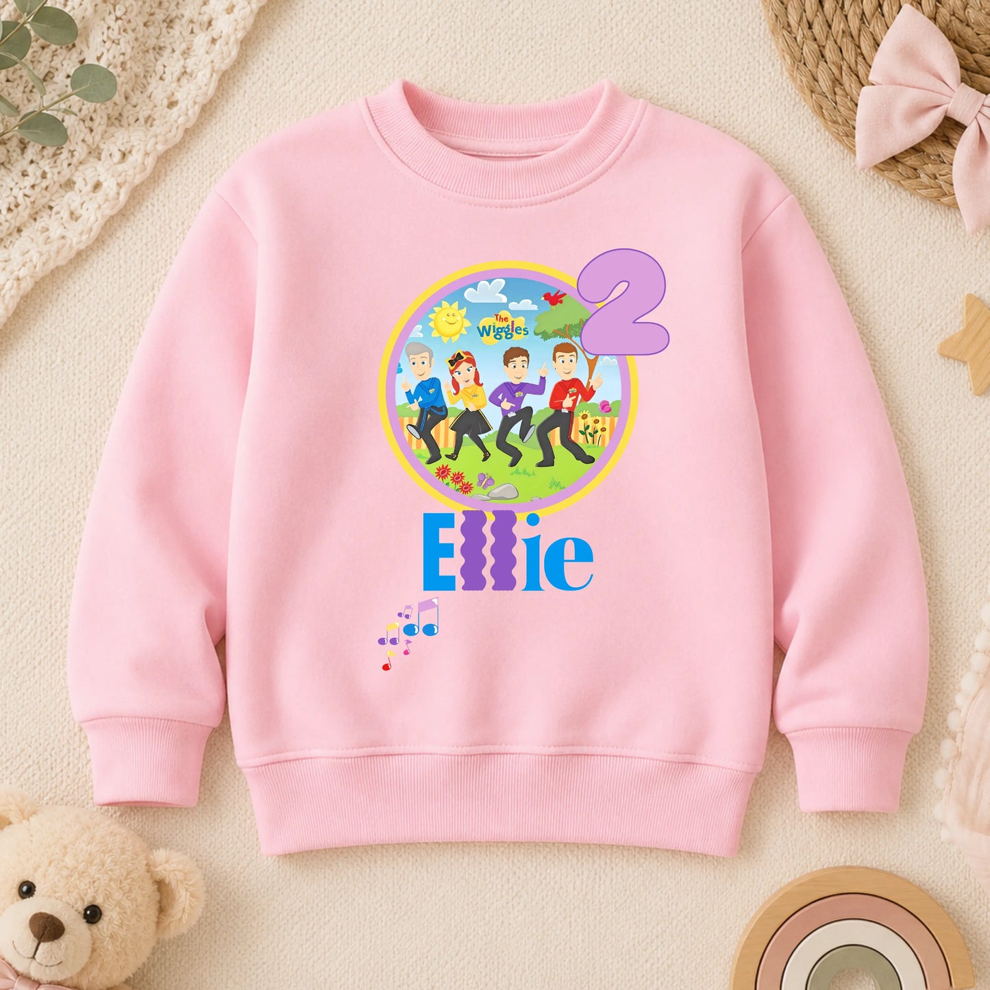 Personalised Wiggles Sweatshirt  for Girls for Everyday Wear AishaBaileyDesigns