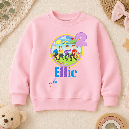 Personalised Wiggles Sweatshirt  for Girls for Everyday Wear AishaBaileyDesigns