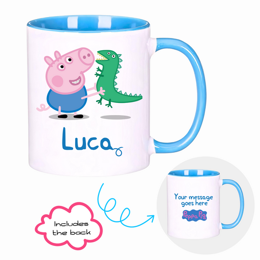 George Pig Custom Blue Mug with name