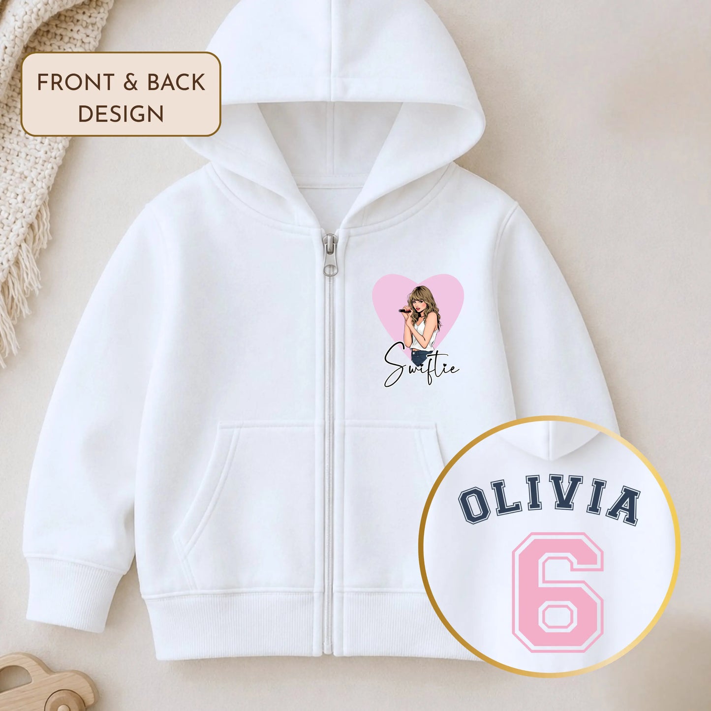 Girls Personalised Taylor Swift Hoodie - Little Swifie Edition AishaBaileyDesigns
