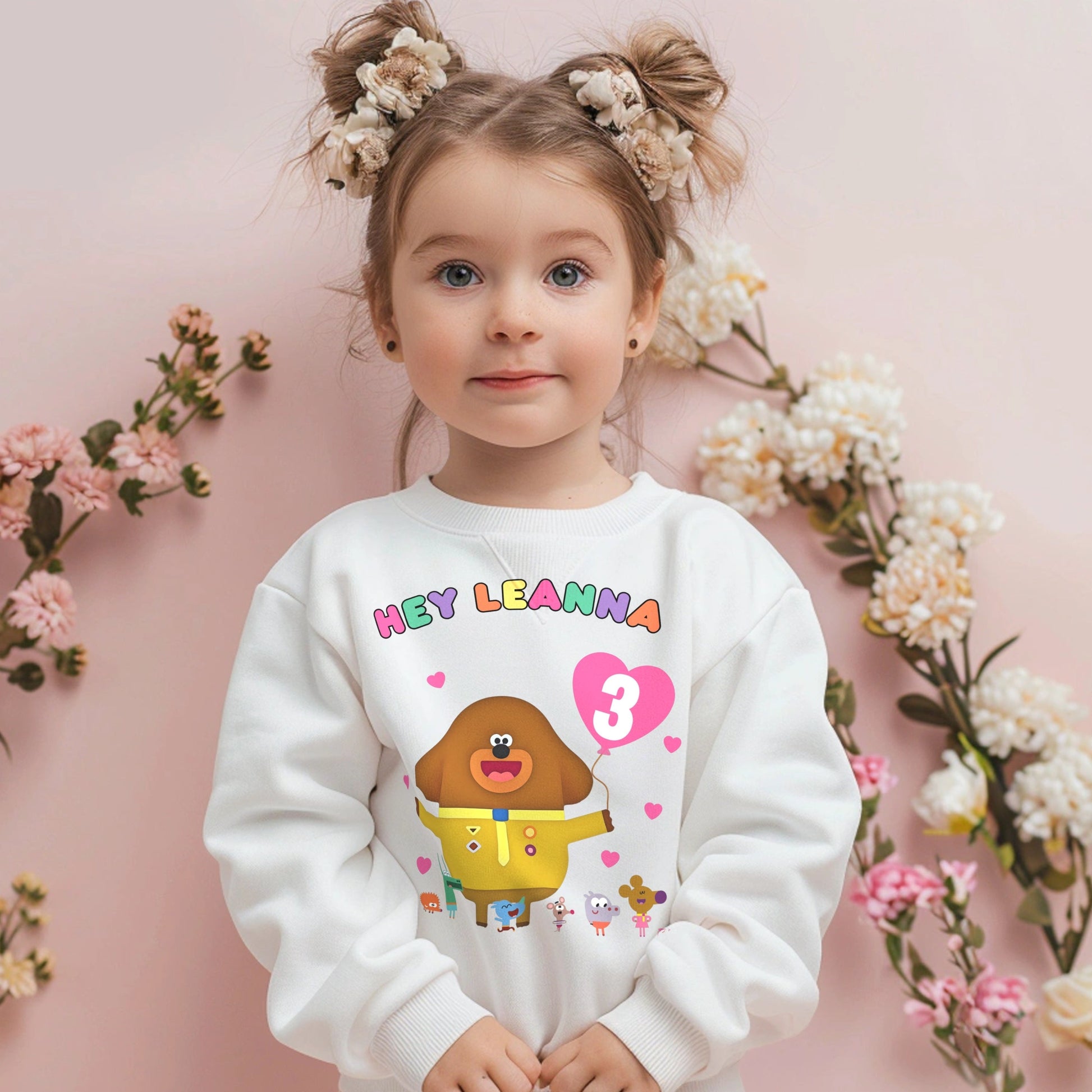 Hey Duggee Birthday Sweatshirt - Personalised Hey Duggee Birthday jumper, Hey duggee personalised top, hey duggee jumper, hey duggee birthday sweatshirt, girls personalised birthday hey duggee sweatshirt