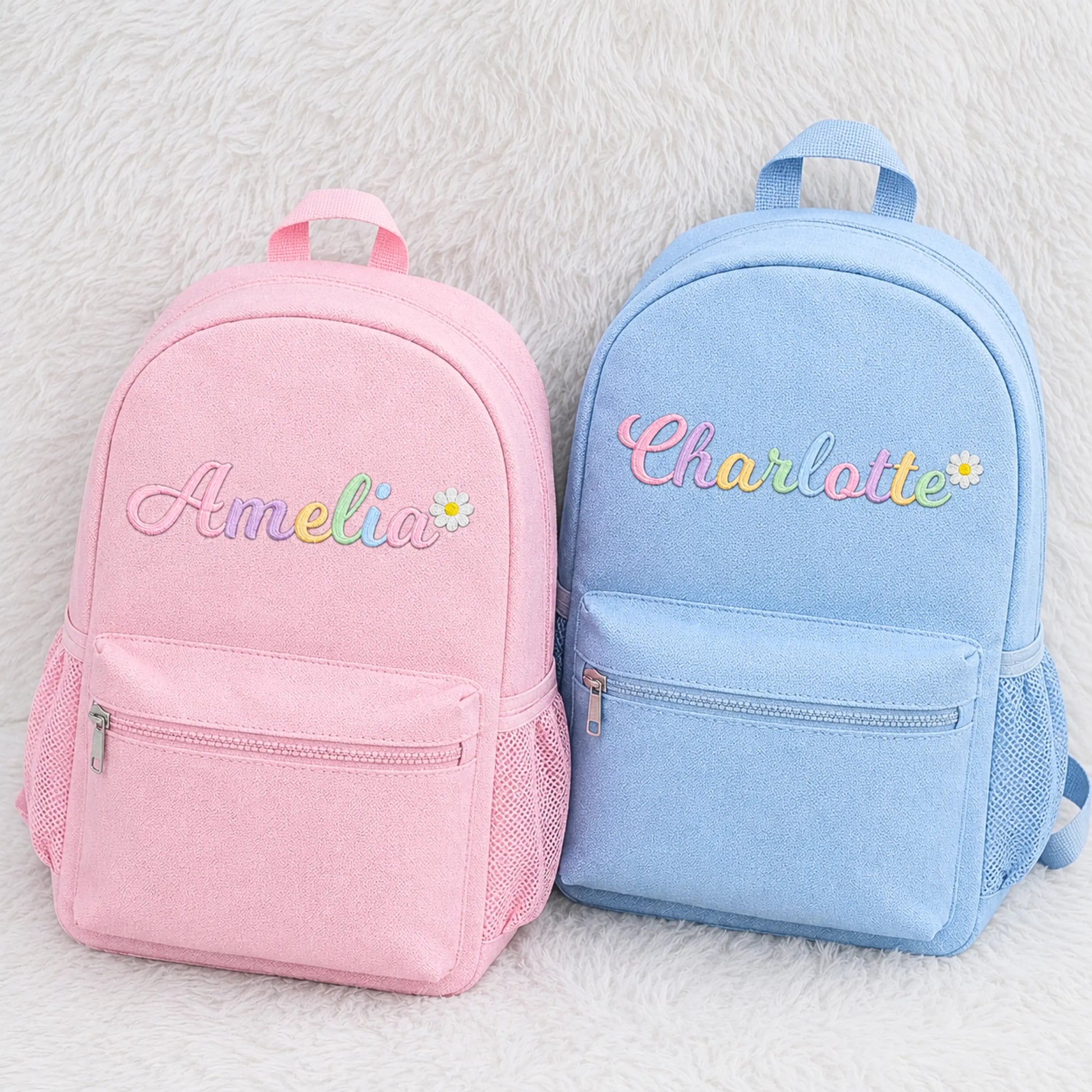 Embroidered Personalised Backpack for Girls – Custom Name Toddler & School Bag (Small & Large) AishaBaileyDesigns