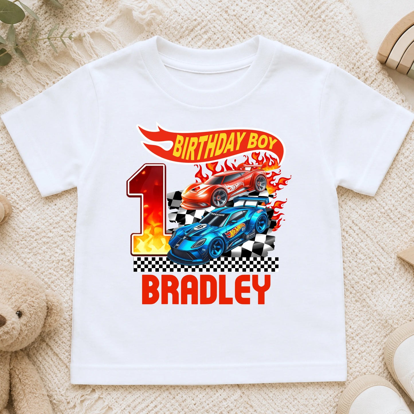 Personalised Hot Wheels Birthday T-Shirt for Boys – Sports Car Birthday Tee AishaBaileyDesigns