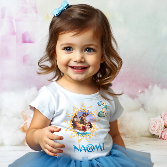 Moana Birthday T-shirt for Girls | Princess Moana 2 Birthday Shirt, disney princess personalised, Moana birthday shirt, Moana 2 birthday tshirt, Moana birthday personalised