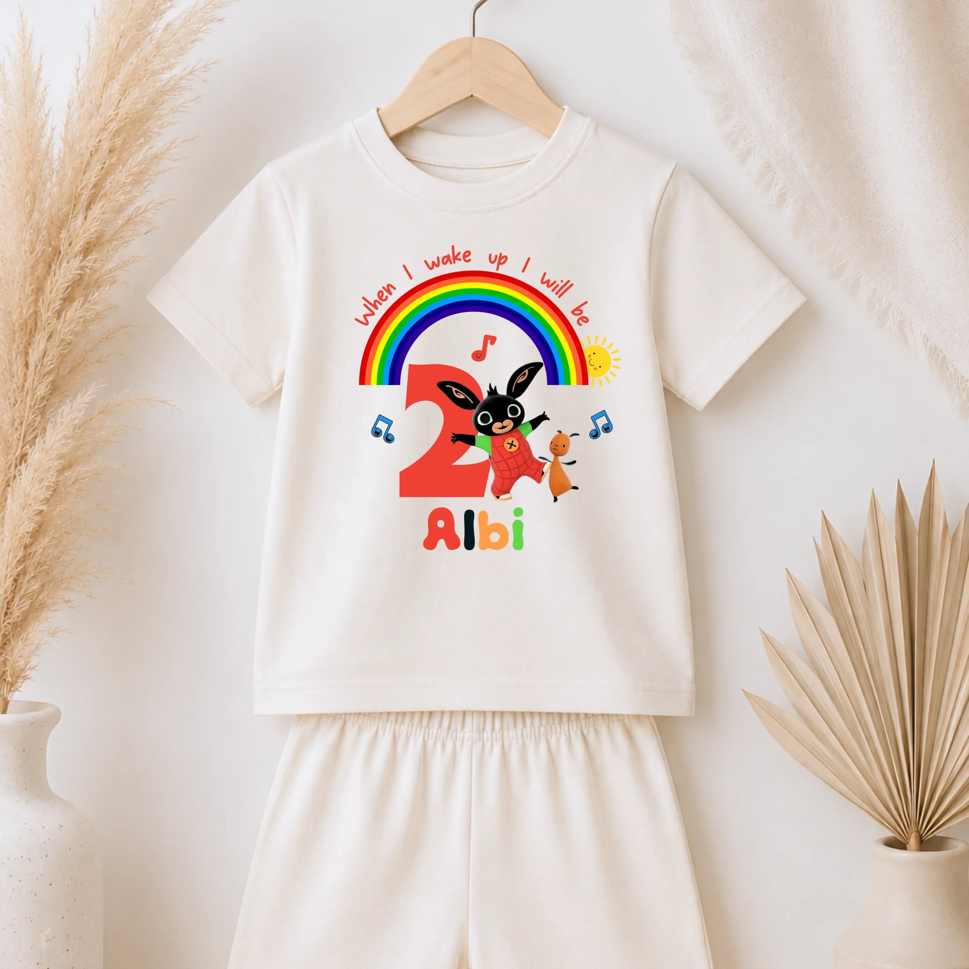 Personalised Bing Bunny Birthday Pyjamas for Boys – Custom Name & Age Short PJ Set AishaBaileyDesigns