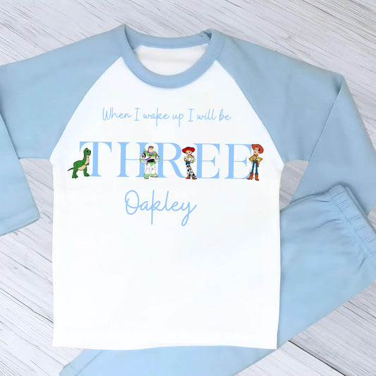 Personalised Toy Story Birthday Pyjamas for Boys – When I Wake Up I Will Be Birthday PJs AishaBaileyDesigns