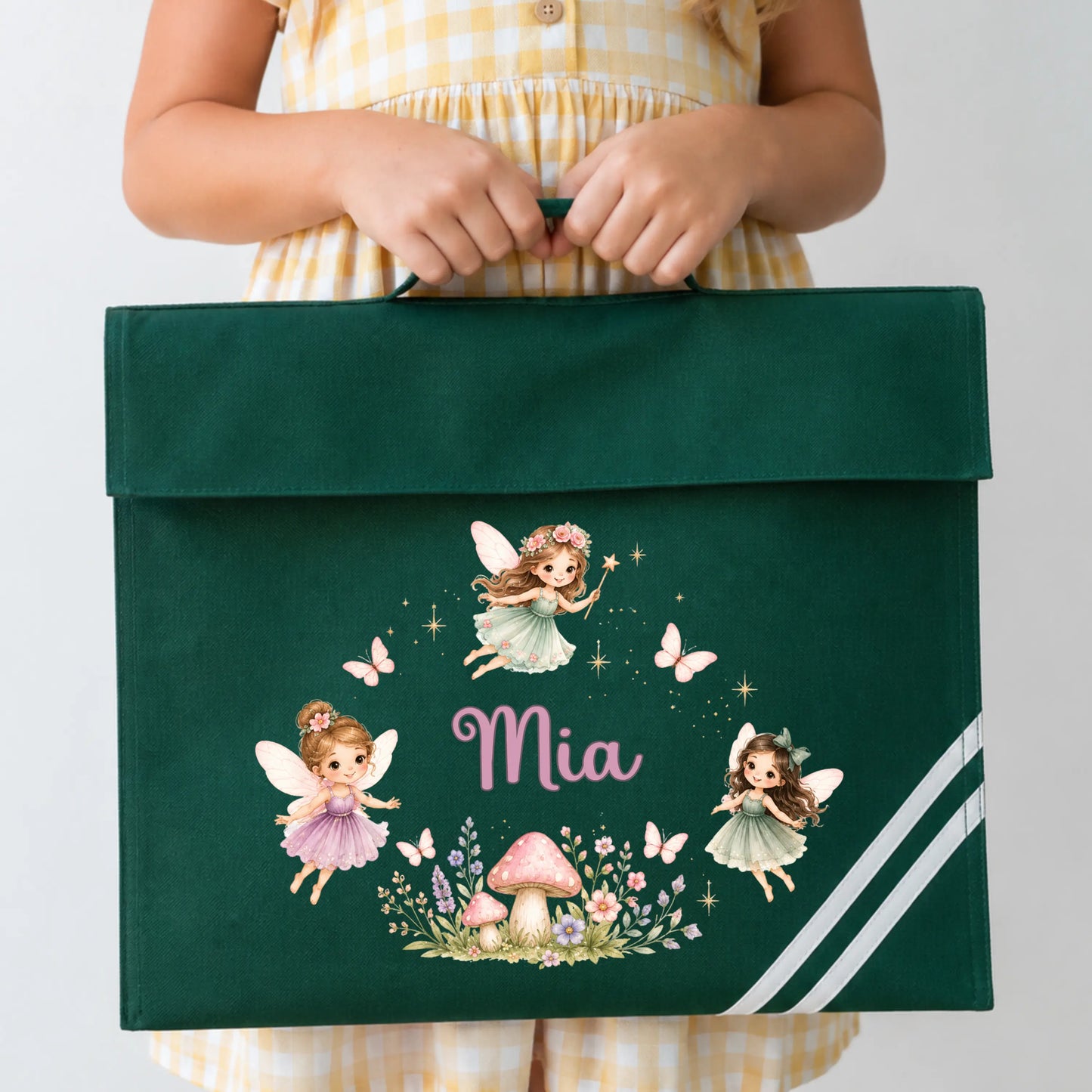 Personalised Back to School Book Bag for Girls | Custom Kids Fairy Bag AishaBaileyDesigns