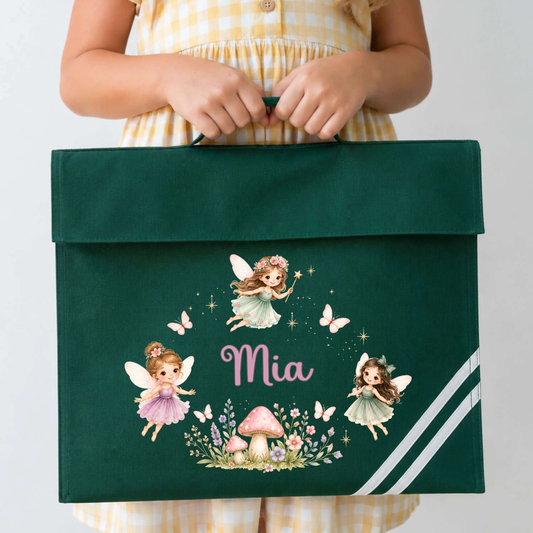 Personalised Back to School Book Bag for Girls | Custom Kids Fairy Bag AishaBaileyDesigns