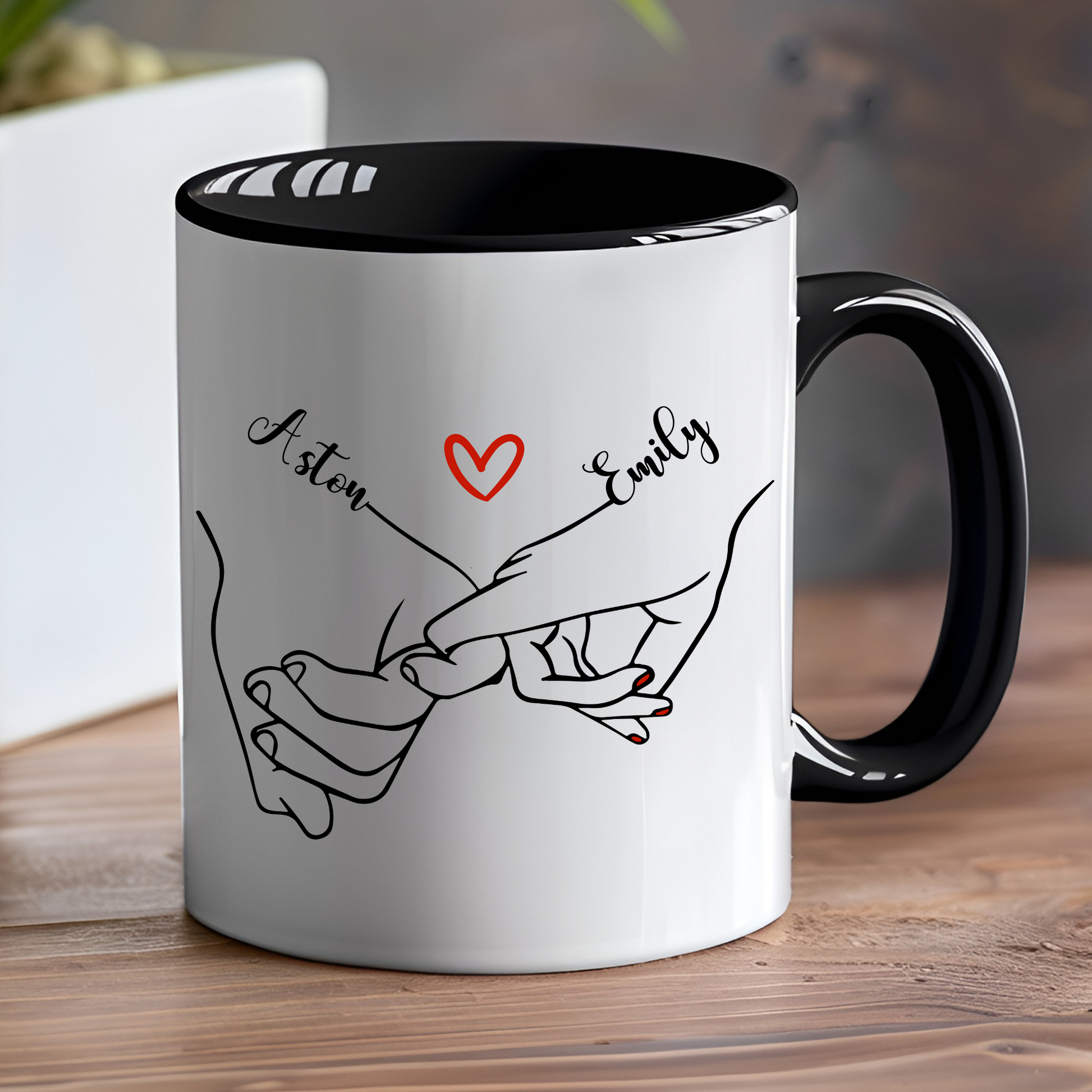 Valentine's Day Mug - Personalised Pinky Promise Couples Mug Gift