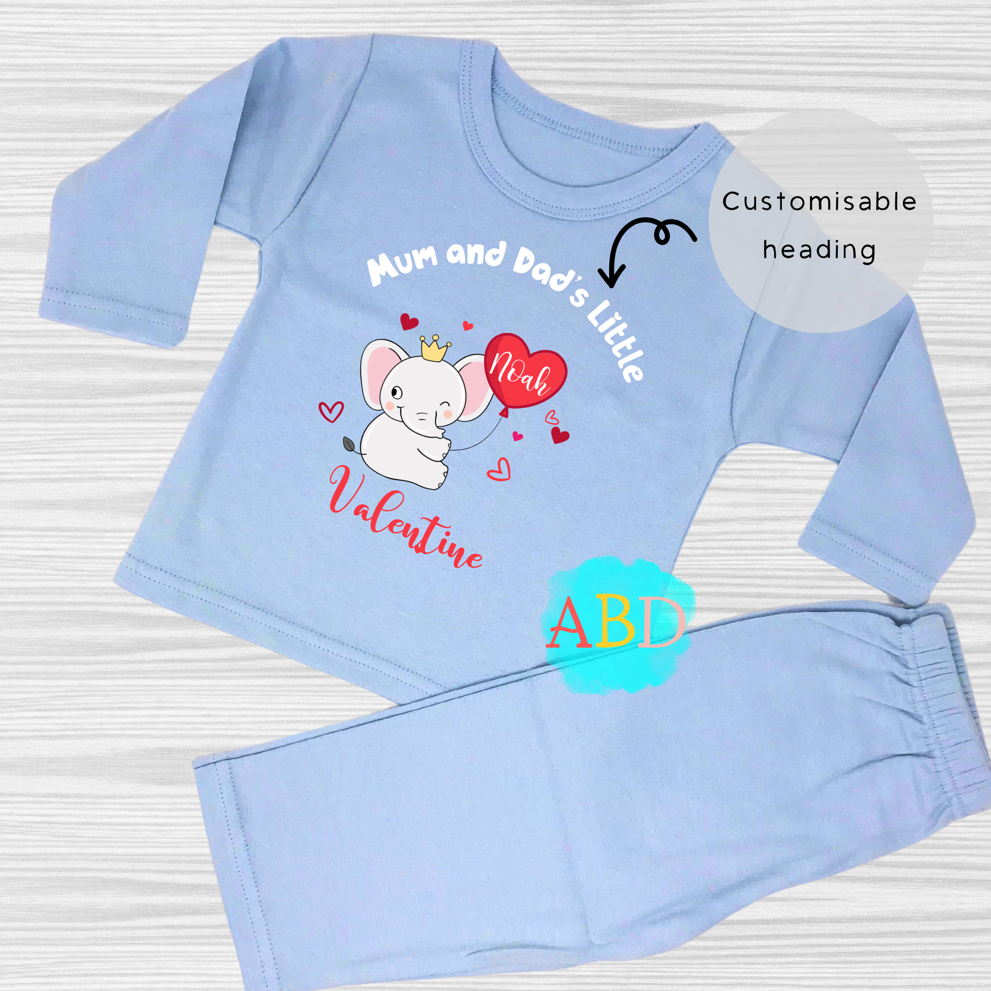 Personalised Valentine's Gift - Baby Pyjamas for Valentine's Day