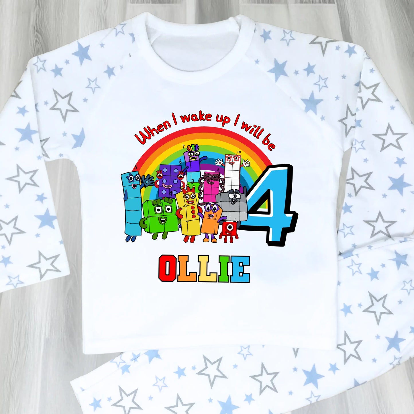 Boys Personalised Numberblocks Birthday Pyjamas, When I Wake up I Will Be  - any name and age AishaBaileyDesigns