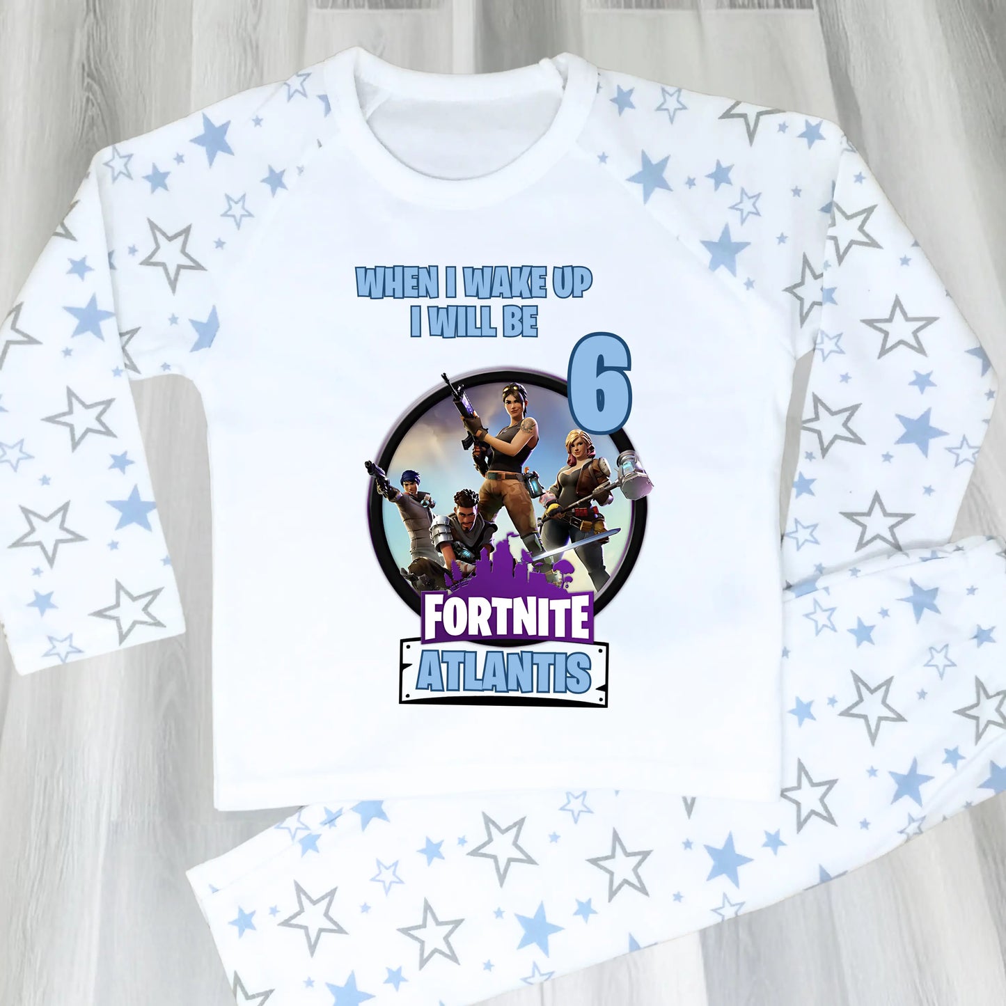 Boys Fortnight Birthday Pyjamas for Gamers with Personalisation  - any name and age AishaBaileyDesigns